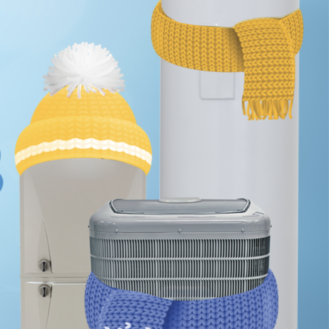 hvac units bundled up with scarves